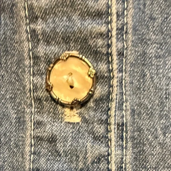 Vintage Tickets Denim Button-Front Midi Dress | Made in USA | Size 3/4 - Picture 4 of 12